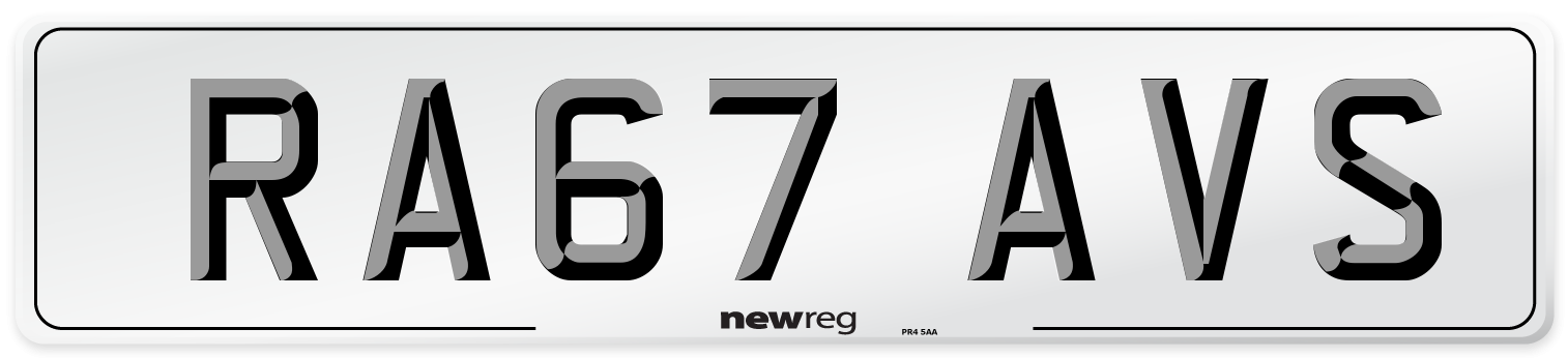 RA67 AVS Number Plate from New Reg